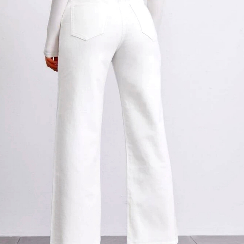 Waisted straight jeans